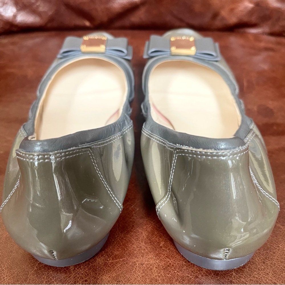 Cole Haan Patent Leather Ballet Flats & Loafers In Olive Color Size 8 - Picture 5 of 8